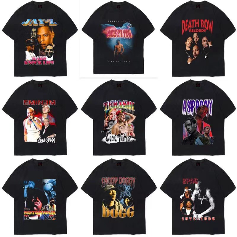 Summer Rap 2Pac Travis Scott Asap Eminem Xxx Lil Peep Short-Sleeved T-Shirt