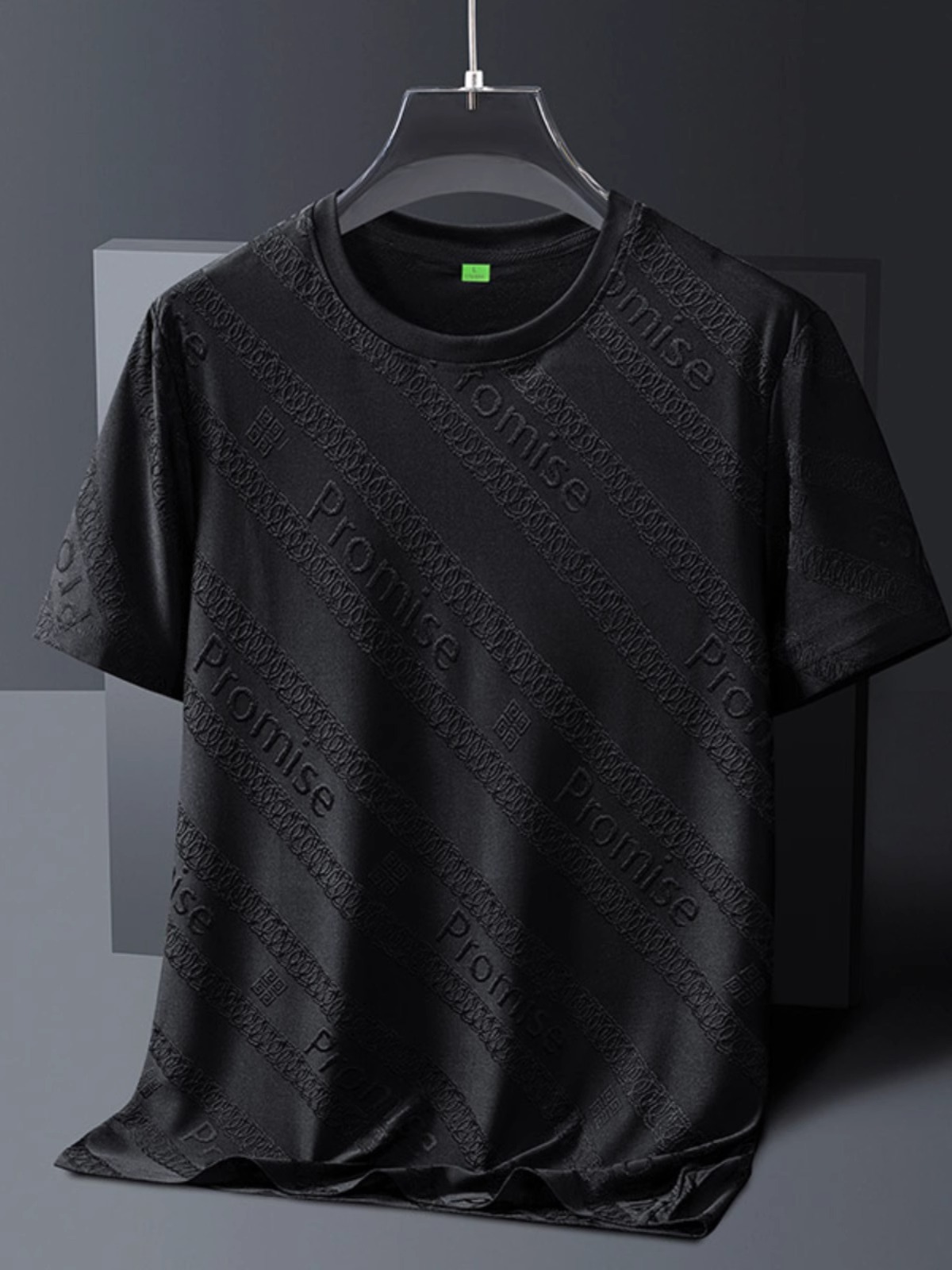 Woodpecker Jacquard High-end Ice Silk Short-sleeved T-shirt Men's New Style Thin Breathable Quick-drying Youth Casual Top Trendy
