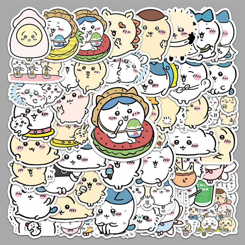 51 chiikawa cartoon stickers cute Usaqijika wow decorative water cup mobile phone small potato stickers