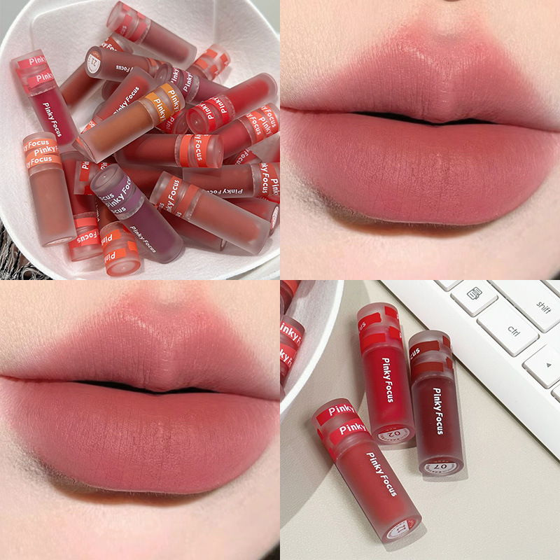 PinkyFocus粉雾哑光奶霜唇泥26色唇釉丝绒显色持久口红跨境唇彩女|undefined