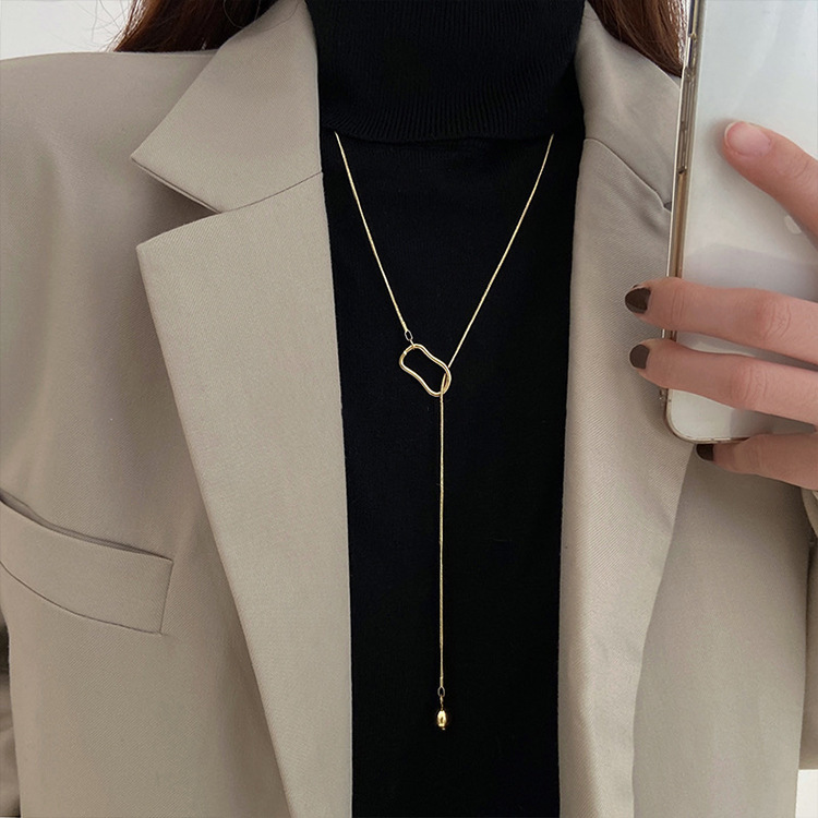 골드 핀 스웨터 체인