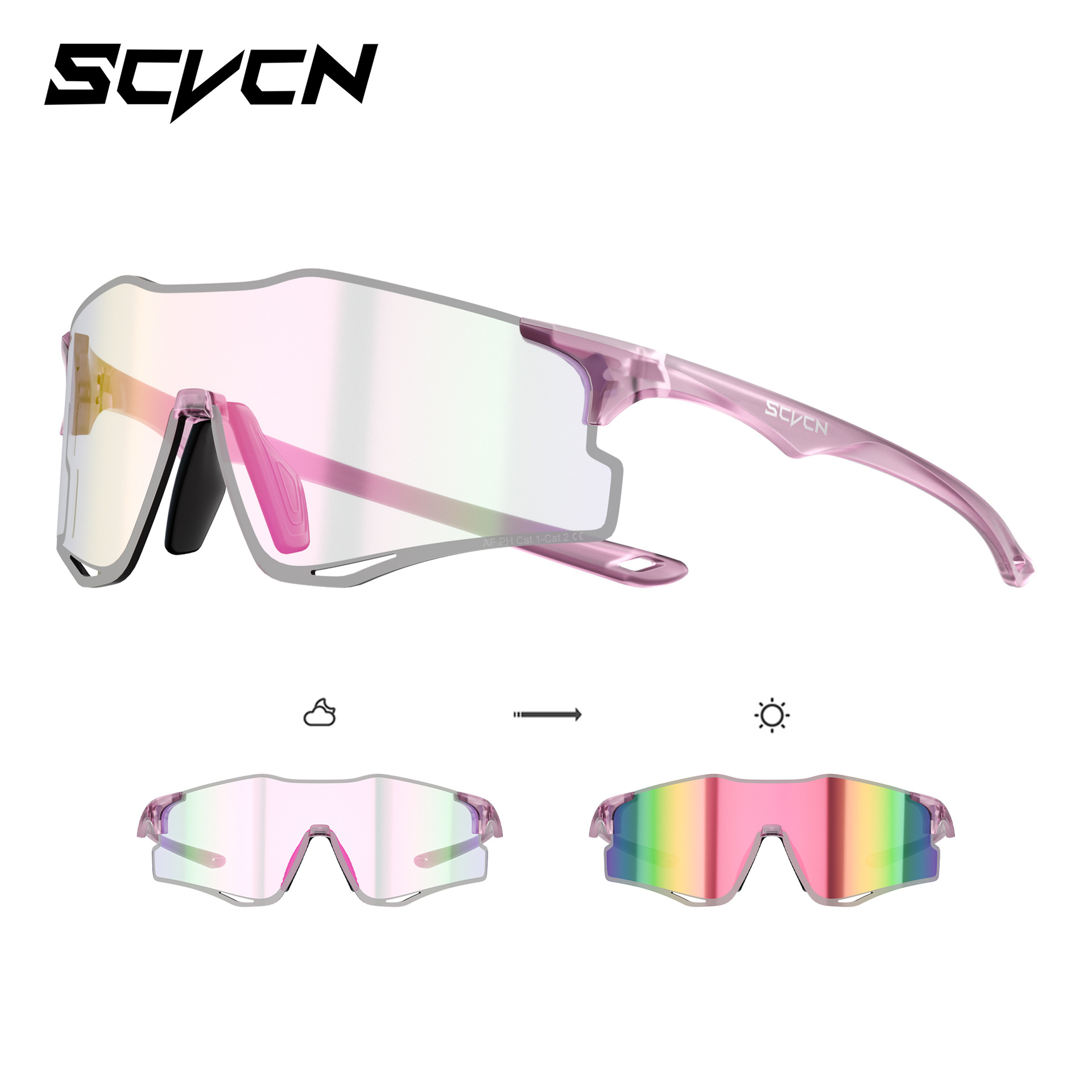 Anti-fog photochromic running glasses