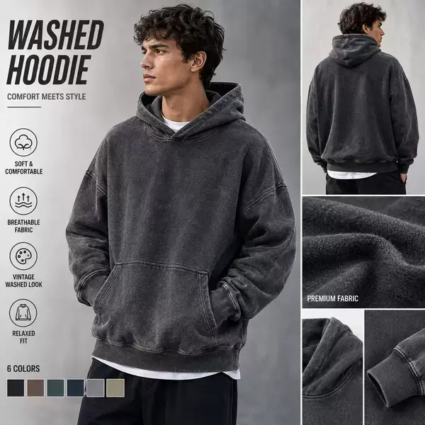 American retro washed sweatshirt, distressed casual jacket with snowflake print, cross-border group-print sweatshirt, available in stock