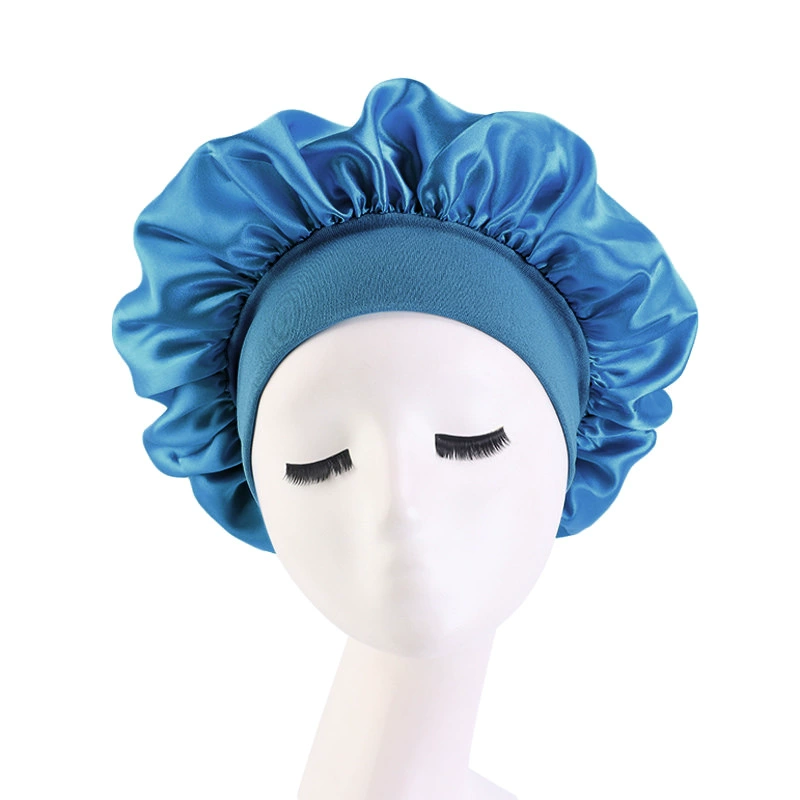 Sleeping Hat TJM-301 — Wide-Edge High-Elastic Ladies Hair Care Cap, Satin-Look, 56–58 cm