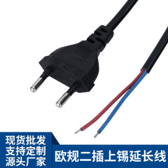 ヨーロッパ規格のドイツ式のロシアの2円のプラグの電源コードのヨーロッパ規格の1頭の裸の尾はACの延長線に接続します。