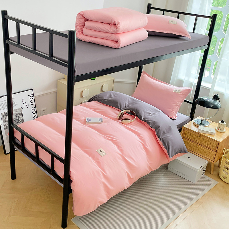 Dormitorio de estudiantes Conjunto de algodón de seis piezas Ropa de cama para estudiantes universitarios Algodón Tres juegos para estudiantes Ropa de cama de apoyo de 90*200
