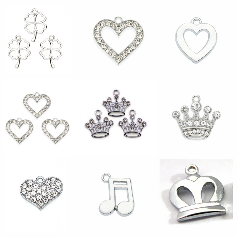 Crown heart small pendant diy key chain clavicle chain sweater chain accessories alloy rhinestone jewelry Crown heart small pendant diy key chain clavicle chain sweater chain accessories alloy rhinestone jewelry