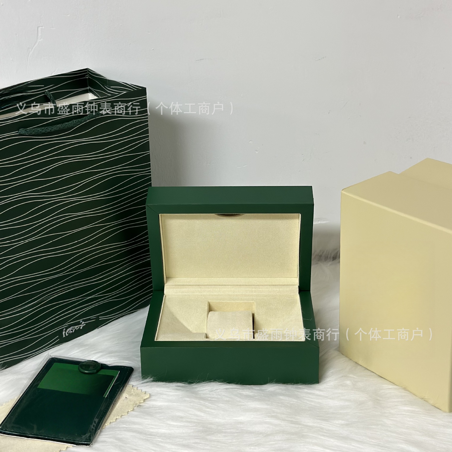 Factory Direct Supply Green Watch Box High-End Men's and Women's Square Flip Gift Box Packaging Box Gift Box High-End Box
