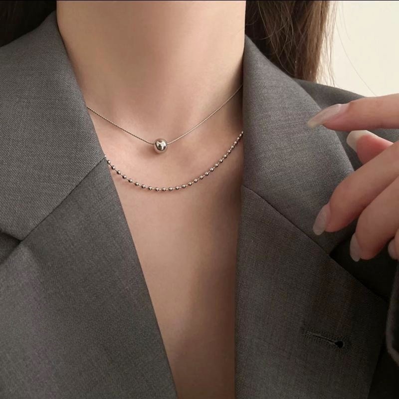 Double Layered Necklace For Women Minimalist Collarbone Chain_voghion.com
