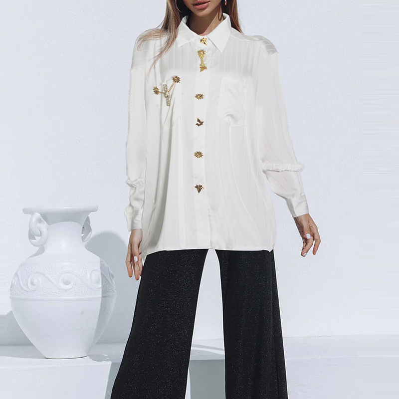 Fashionable metal design autumn shirt