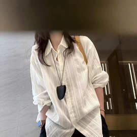 韩系时髦通勤白色衬衫女2026春夏新款松弛感宽松百搭长袖衬衣ins