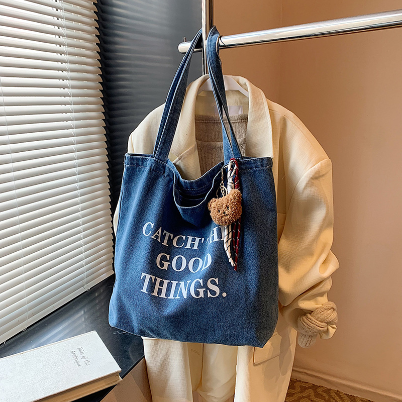 Casual relajado bolso de letras para mujeres 2024 nueva moda universitaria bolso de hombro de clase bolso de vaim