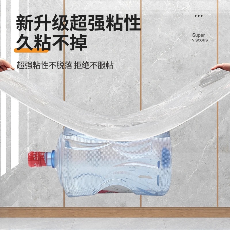 Azulejo de imitación mármol autoadhesivo adhesivo de pared sala de estar baño decoración de pared impermeable y a prueba de humedad con papel de aluminio