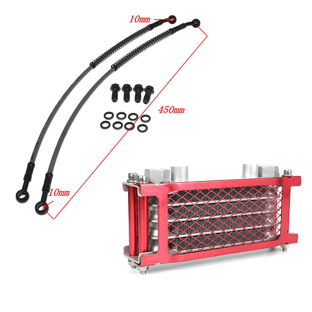 Off-road motorcycle modified oil cooler little monkey high race radiator four-color oil cooler fuel pipe screw