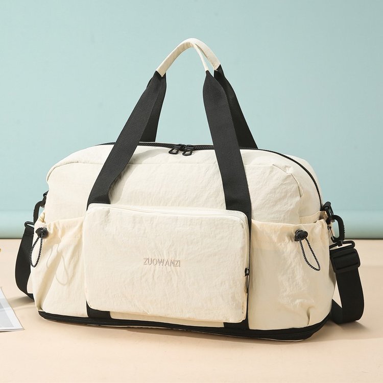 Foldable travel bag, foldable storage, expandable with a pull rod, Taslon fabric, large capacity