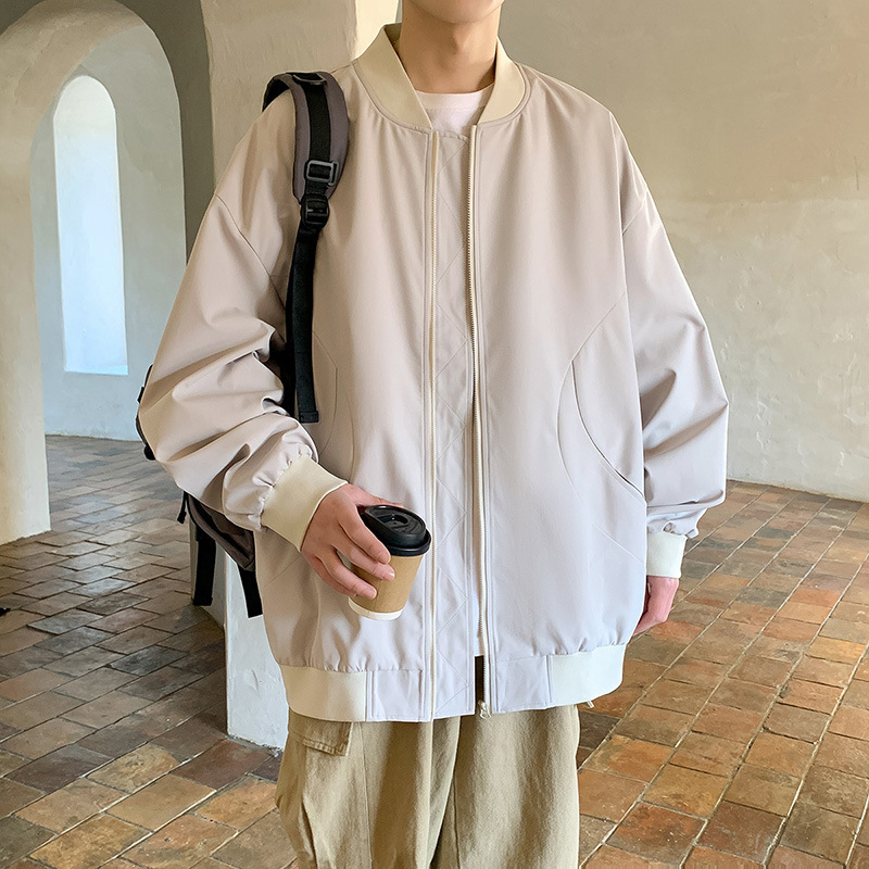 美式棒球服男款春秋季宽松潮牌高街休闲飞行夹克男生痞帅复古外套|undefined