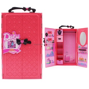 Yi Tian Barbie bababi sweet doll wardrobe dream clothes cabinet toy storage play house toy Alisa