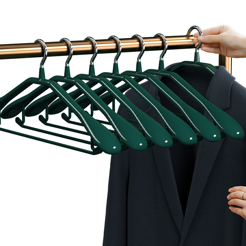 Down jacket special dip plastic seamless hanger adult metal clothes hanger clothes rack non-slip wide shoulder hanger wholesale
