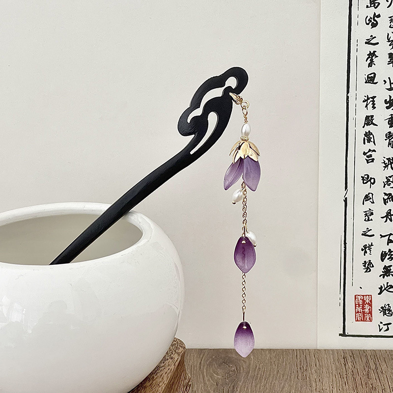 Orquídea de estilo antiguo broche de orquídea de franela nuevo estilo chino de primavera adornamiento de cabello temperamento disco broche de cabello simple broche nicho tocado