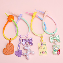 硅胶梅花渐变钥匙圈 DIY服装包包饰品钥匙扣挂绳数据线收纳绕线器