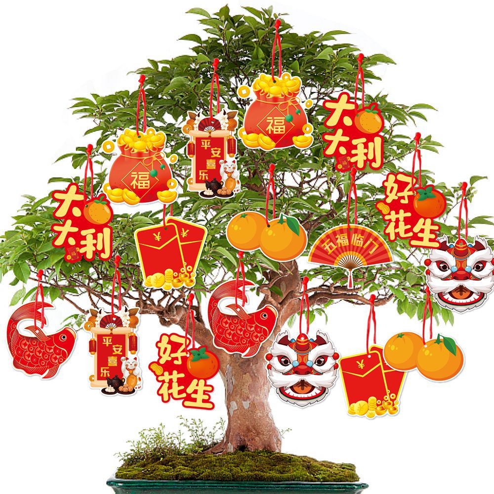 Nuevo Año Nuevo Festival de Primavera decoración del partido decoración colgante dragón Día de Año Nuevo decoración bonsai decoración etiqueta colgante Decoración