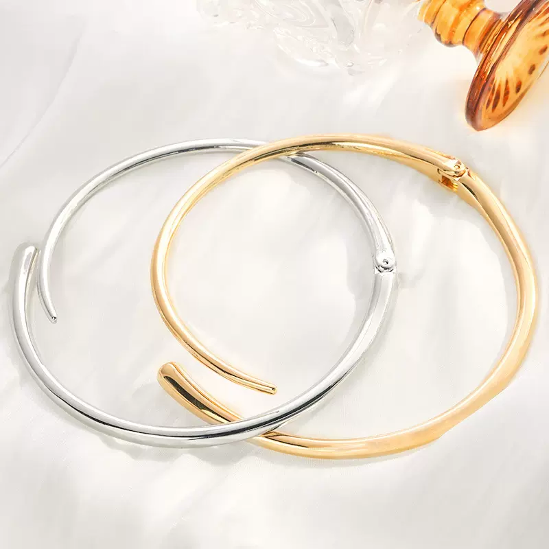 欧美跨境个性几何金属光面开口项圈时尚简约冷淡风气质锁骨链项饰