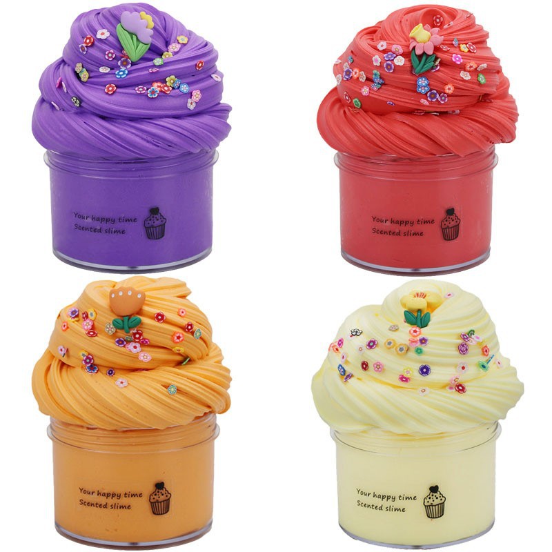 Amz Four-Color Cotton Clay Set Slime Butter Clay Colored Clay Butterslimekit Toy Educational Toy