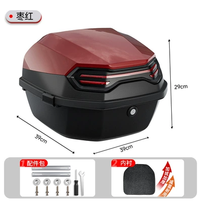 Motorcycle trunk | Tailg, Luyuan, Large-Sized Electric Scooters - factory-direct-large-jujube-red-includes-installation-hardware