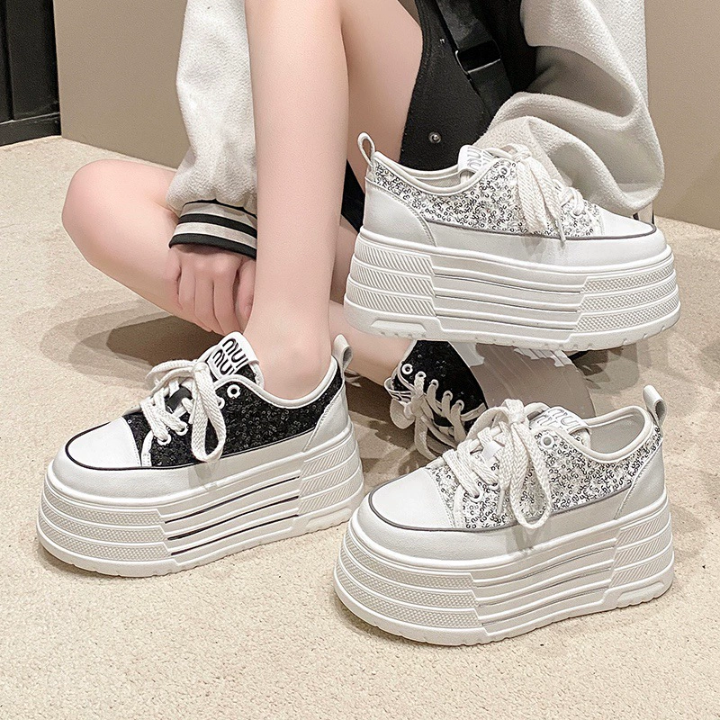 8cm маленькие белые туфли с блестками женский 2025 новая весна