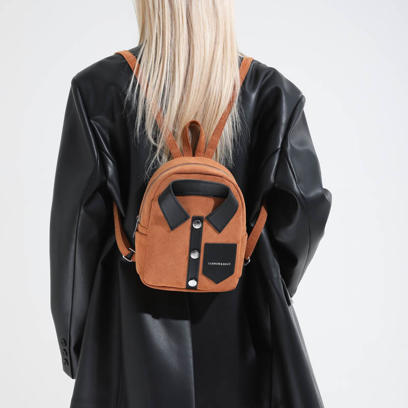 Diseño coreano nicho sensación de personalidad camisa mochila pequeña y ligera mochila de mujer casual de moda bolsas de mujer de comercio exterior