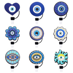 Demon Eye Straw Cup Accessories Reusable 10mm Diameter Dust Plug Heat Selling Silicone Straw Cover