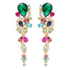 Metal elegant acrylic earrings, suitable for import, diamond encrusted