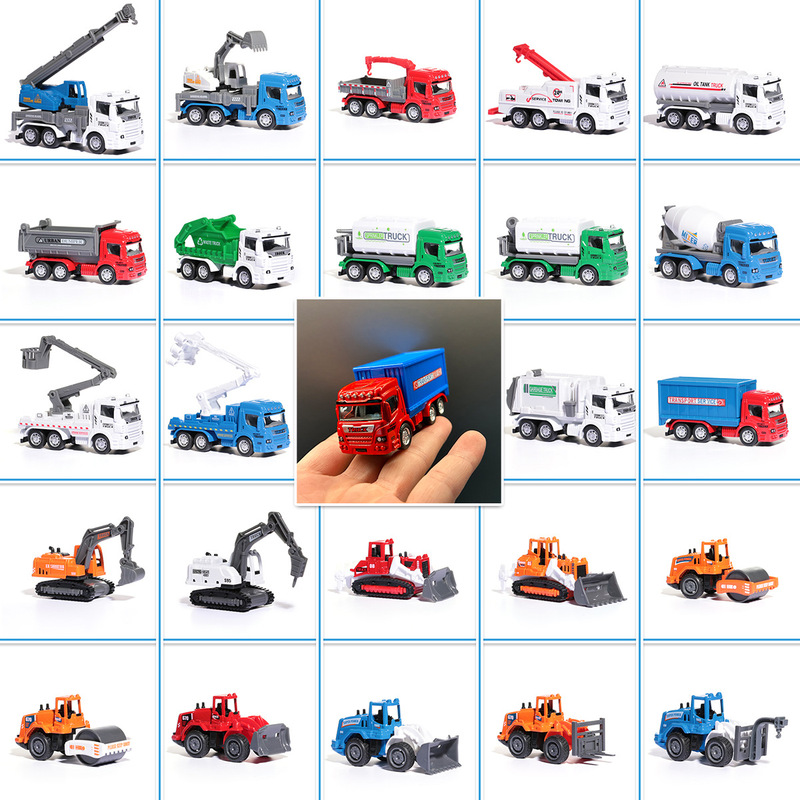 Alloy Car 1:64 Boy Toy Artificial Engineering Vehicle Urban Garbage Transport Vehicle Excavator Model Sliding Car