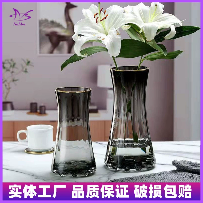 Легкая Роскошная золотая стеклянная ваза оптом в стиле ins креативные завязанные на талии цветочные Гидропонные украшения для гостиной