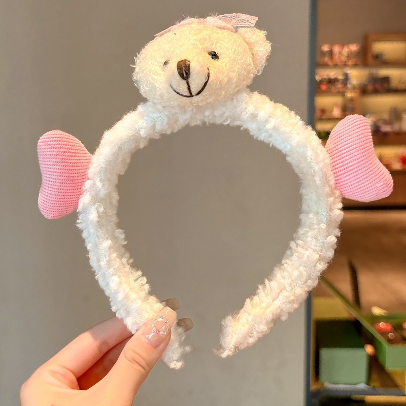 Otoño y invierno peluche bandeja de cabello lavado de la cara aplicación máscara especial de prensado bandeja de cabello paquete de cabello pato amarillo dibujos animados toque de cabello agujero de cabello