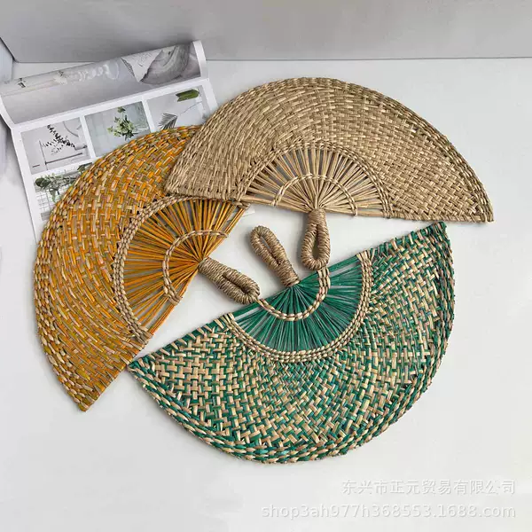Vietnam straw fan handmade seaweed fan wall hanging fan color decorative fan summer hand fan cattail fan wholesale