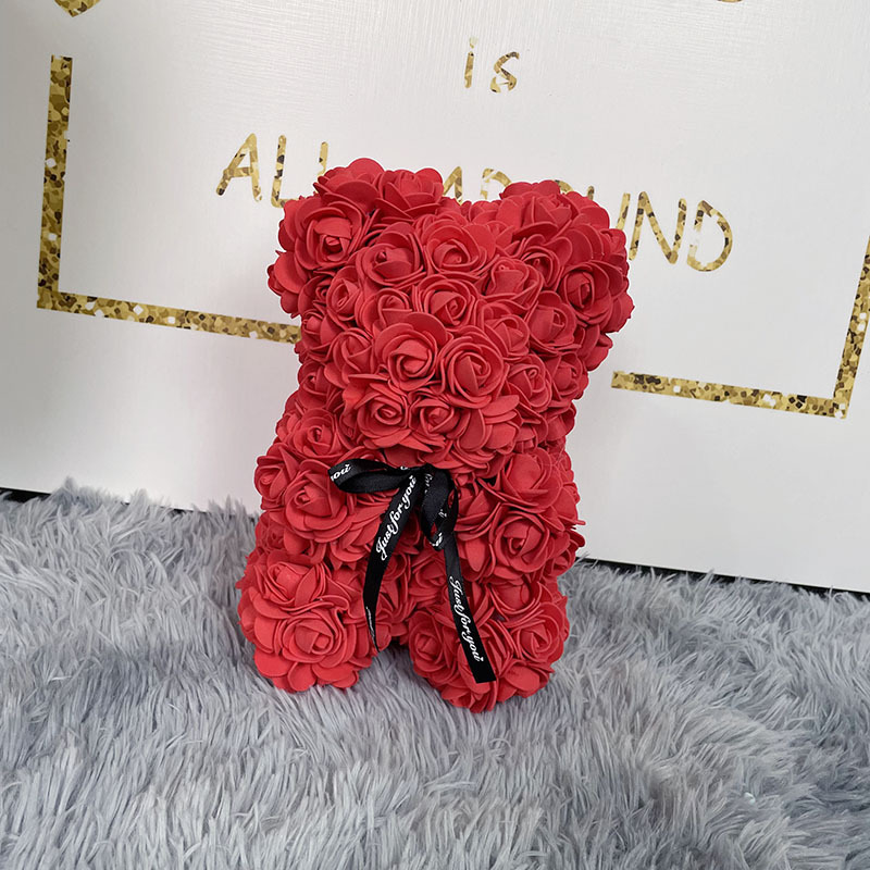 Valentine'S Day Festival Bear Pattern Valentine's Day Lady Bear Plastic Party Bouquet