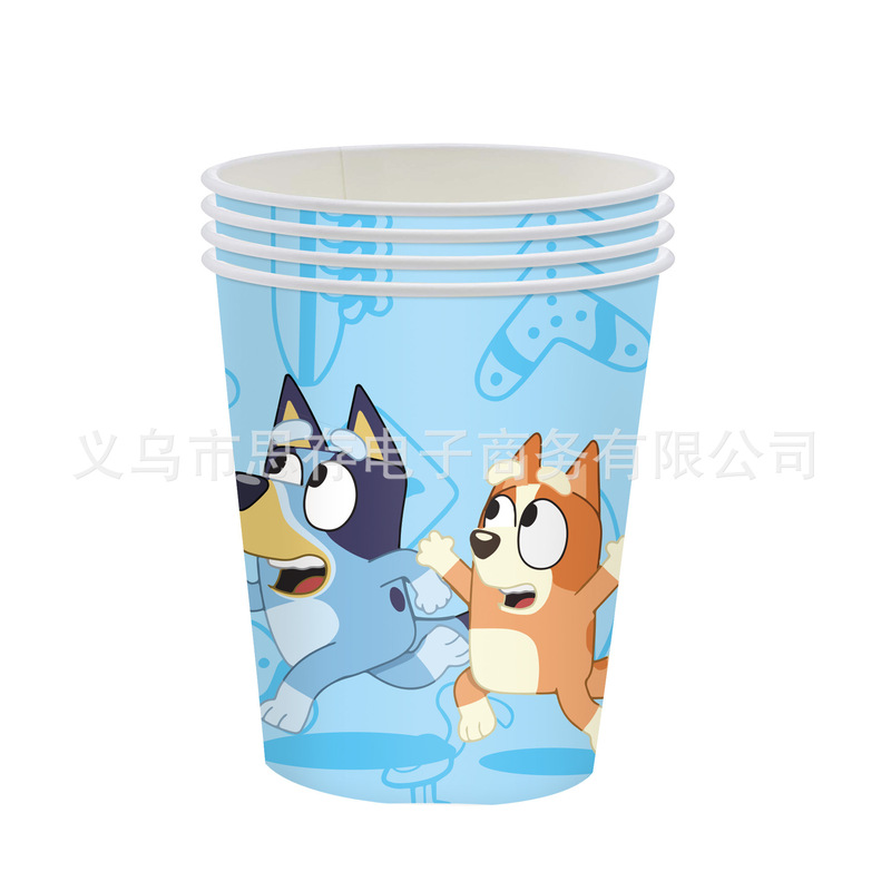 在庫ありブルーイ漫画テーマパーティー食器使い捨て紙皿紙コップペーパータオルテーブルクロスホリデーパーティー用品|undefined