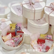 木盒圆形结婚糖果盒伴手礼盒烘焙包装盒蛋糕盒木质喜糖盒子饼干盒