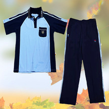 南宁校服中小学夏季蓝色运动校服批发 秋运动装现货一件代发定