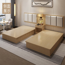 定至板式实木床酒店公寓宾馆套房家具 板式床+床头组合桌柜写字板