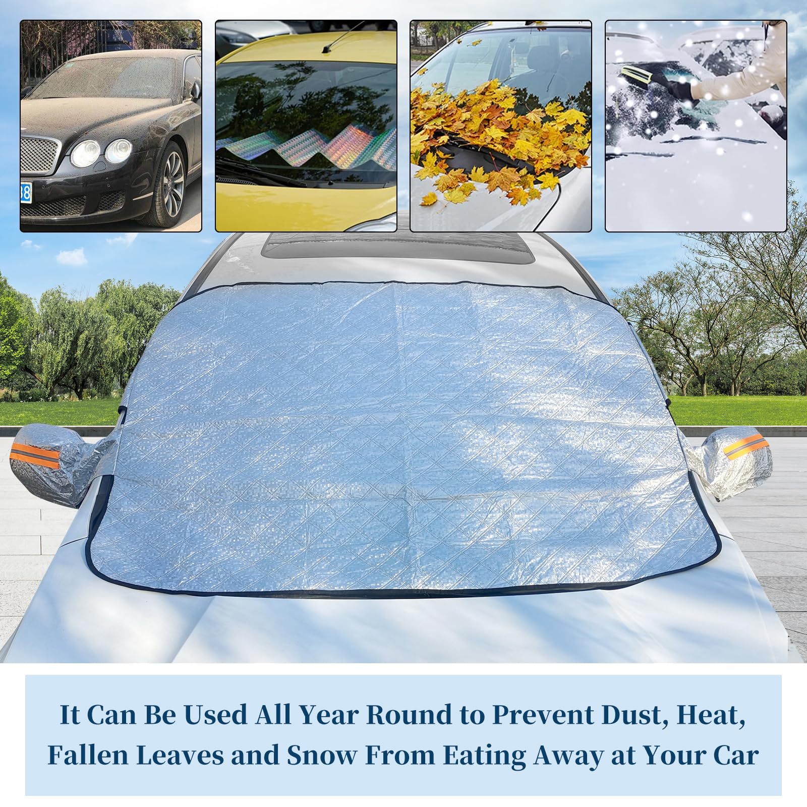 Car Snow Shield, Sun Protection, Rain Protection, Heat Insulation Car Cover, Front Windshield Cover, Snow Shield, Winter Supplies, Car Sunshade