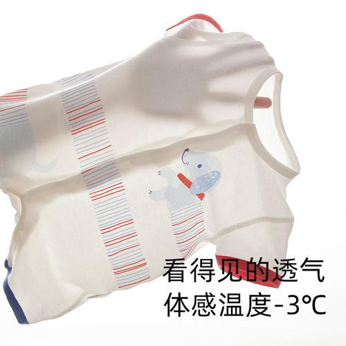 Infant Short Sleeve Bodysuit Crawling Suit Summer Thin Baby Summer Pajamas Newborn Baby Modal Onesie