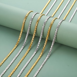 Stainless Steel Flat Pearl Necklace, Cross-Border Hot-Selling Hip-Hop Trendy Simple Chain Titanium Steel Necklace Wholesale