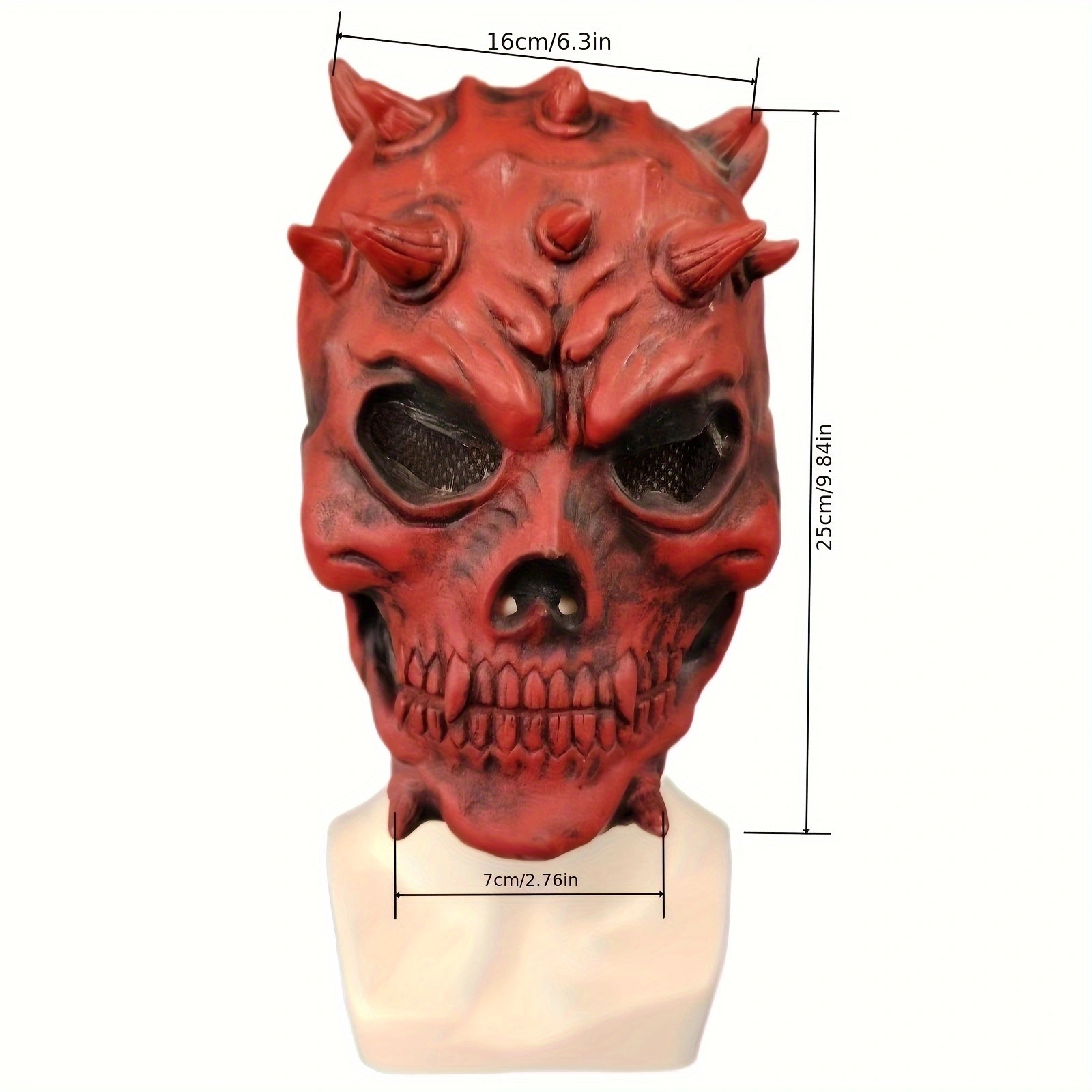 Craneos rojos Cavernos guerreros Máscara de látex Cavernos de muerte Horror Horror Decoración de Halloween Oscura image 6
