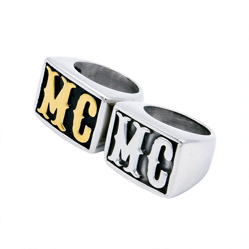 24g Weight Rings Classification 1 Piece Quantity Street Occasion Titanium Steel Material Letter, Simple Pattern Men's Gender Hip-Hop Style Men's Hip-Hop Rings Letter Simple Titanium Steel Men Signet Rings 1