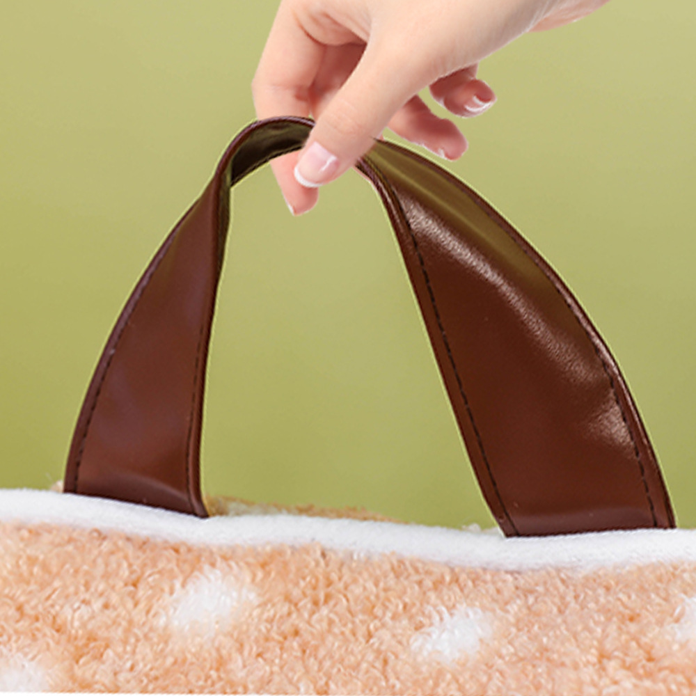 Nido para mascotas de punto de onda de lana de cordero con mano, perrera conveniente, respaldo cálido en invierno, cómoda perrera, cojín para gatos