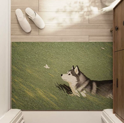 Avtomobil döşəmə paspasları – Mat, Customizable Mat, Dropshipping Available - husky-on-grass-4060cm-pvc-wire-loop