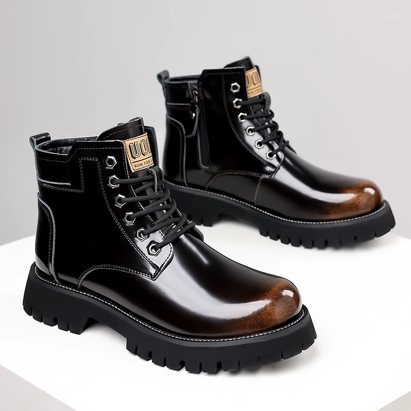 Boots (Martens Lsyd22) men's winter high ankle leather boots, plush‑lined option, sizes 38–44