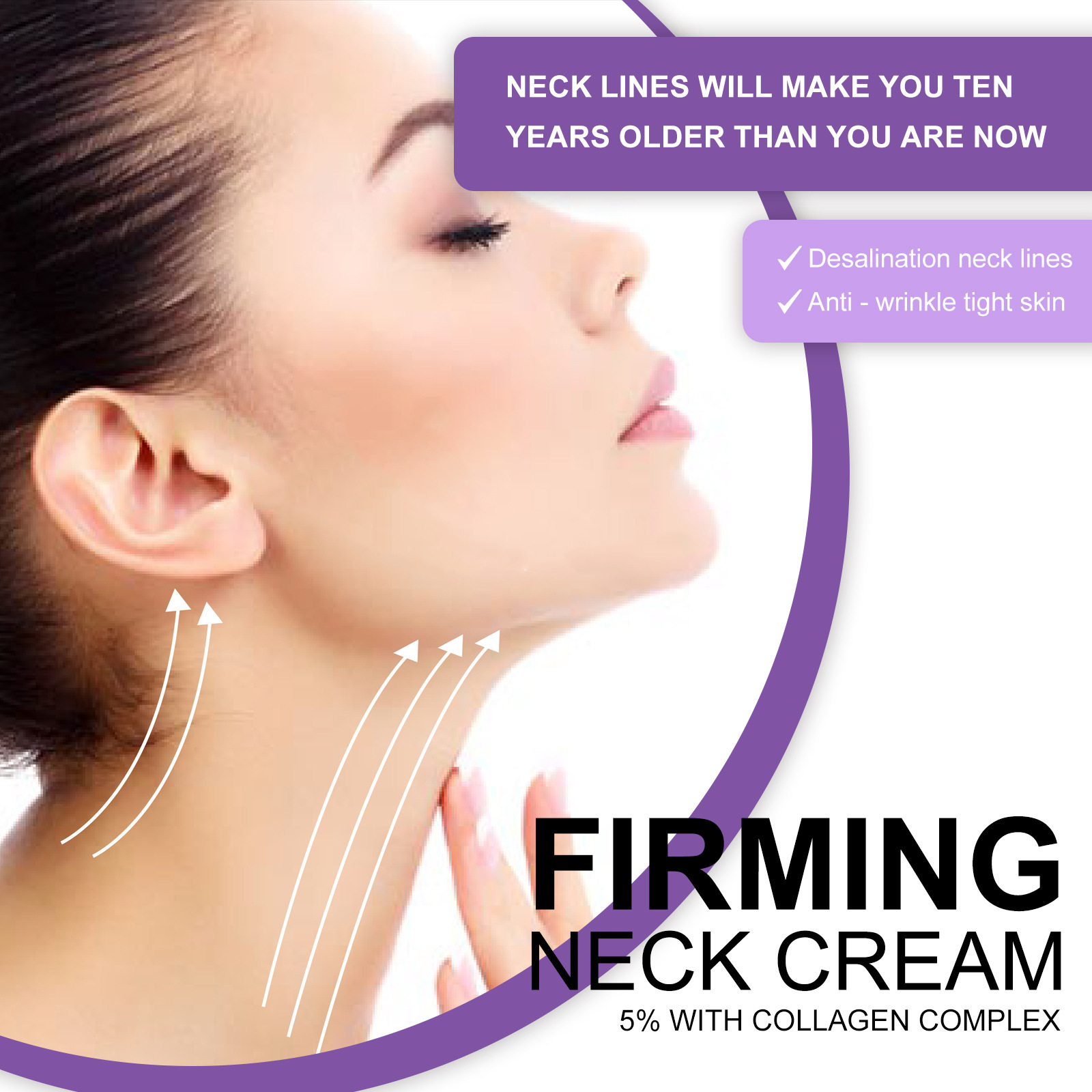 Creme Firmador para Pescoço Hoygi para clarear linhas, hidratar, resistir a rugas, firmar e iluminar a pele, cuidados com o pescoço_voghion.com